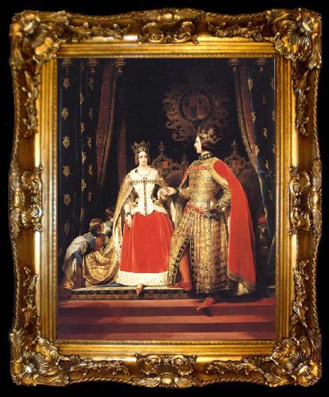 framed  Sir Edwin Landseer Queen Victoria and Prince Albert at the Bal Costume of 12 may 1842, ta009-2